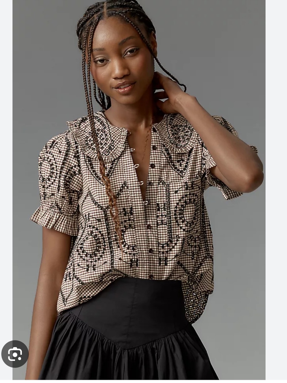 NWT The Keira Gingham
Blouse by Pilcro
